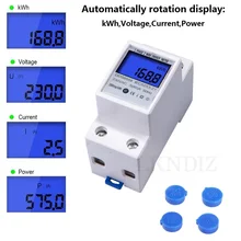 230v 5(80) uma monofásica digital wattmeter lcd backlight multímetro tensão medidor de energia corrente kwh medidor de energia montagem em trilho din