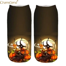 Носки Хэллоуин Забавный мультяшный Повседневный носки до лодыжки девушки Рождество теплый подарок 3D Хэллоуин Тыква Печать средние Носки Sept