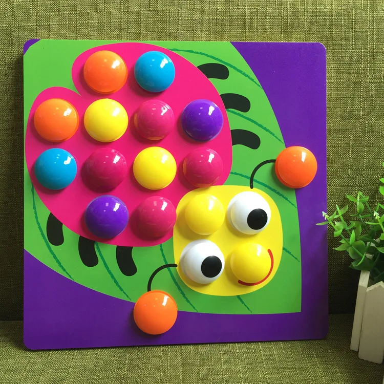 Bouton Enfant Puzzle Bebe Puzzle Champignon Ongle Couleur Puzzle Maternelle Cognitif Illumination Jouets D Apprentissage Precoce Aliexpress