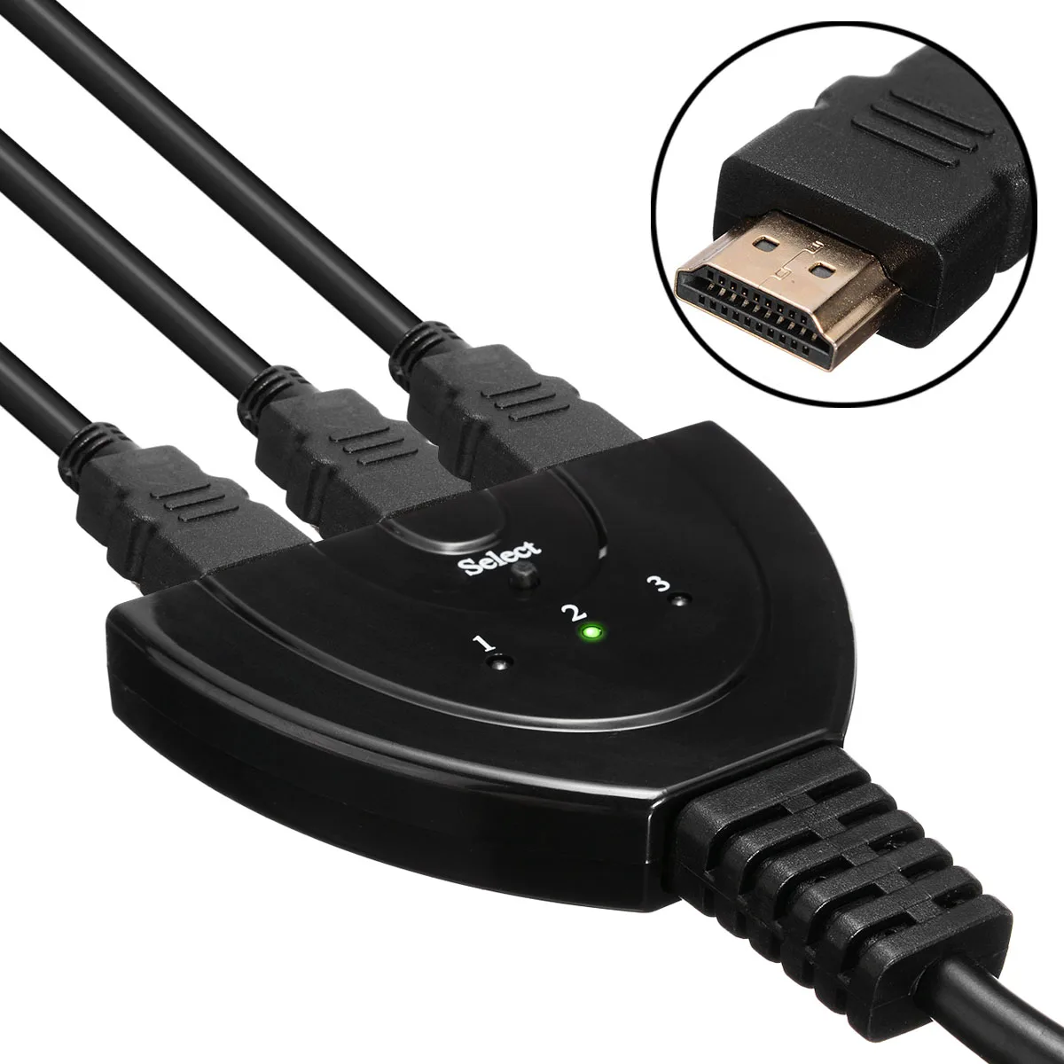 HDMI Коммутатор Концентратор 1080P 3 в 1 выход порт концентратор Кабель-разветвитель HDMI Поддержка HDMI 1.4b для HDTV PS3 Xbox