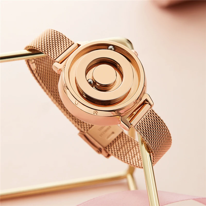 Магнитные золотые часы EUTOUR роскошные женские часы кварцевые женские часы наручные часы из нержавеющей стали модные женские часы Прямая поставка