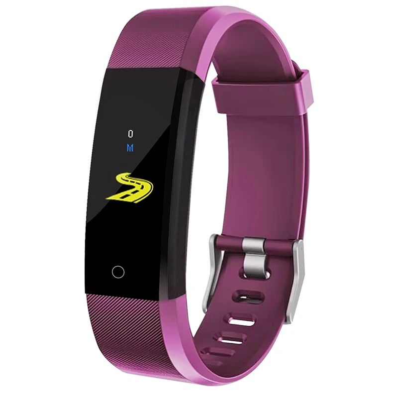Oloey 115 плюс смарт-браслет монитор сердечного ритма кровяное давление фитнес-трекер Смарт-часы спортивные часы для Ios Android - Цвет: Фиолетовый