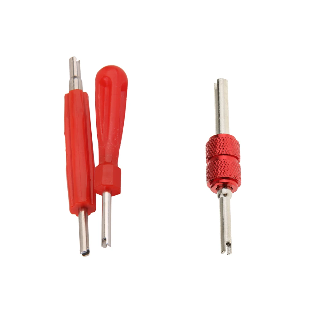 3 Pieces Universal Car Truck Valve Stem Core Remover Tire Tool Set Red