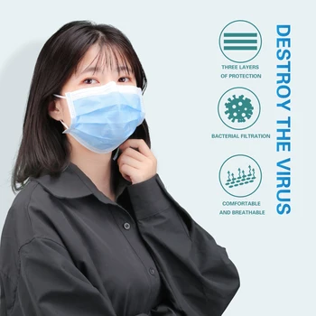 

5/10/20/50/100pcs Disposable Mask Face Mouth Mask Non Woven Anti-Dust Earloops Masks