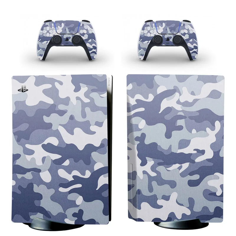 

Sticker For PS5 Disk Edition Camouflage Carbon Fiber Decal Skin Sticker for PlayStation 5 Console and 2 Controllers