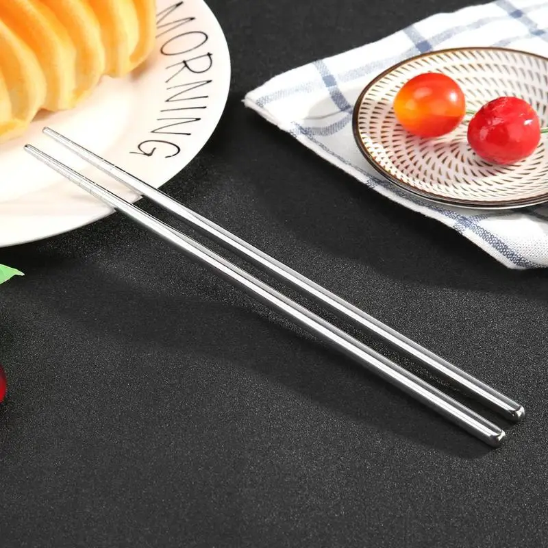 1 пара палочек для еды из нержавеющей стали портативные Нескользящие палочки для еды посуда