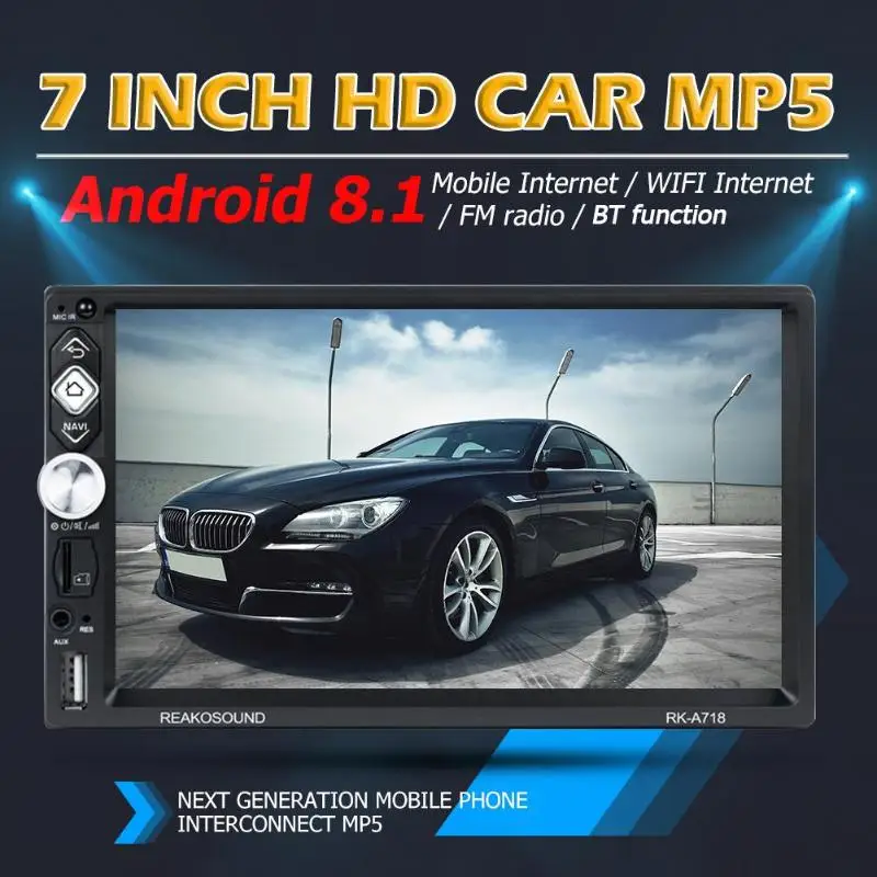 RK-A718 7 zoll Touchscreen Android 8.1 1G + 16G Auto In-dash Stereo GPS Bluetooth 40 FM radio Spieg