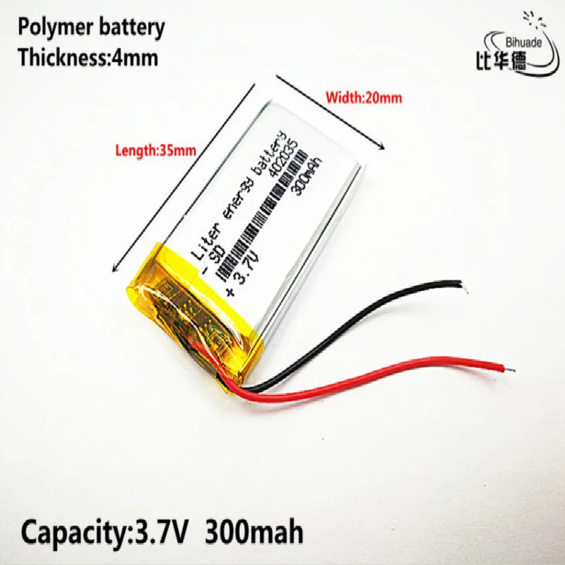 Liter energy battery Good Qulity 3.7V 300mAH 402035 Polymer lithium ion / Li-ion for TOY POWER BANK GPS mp3 mp4 | Электроника