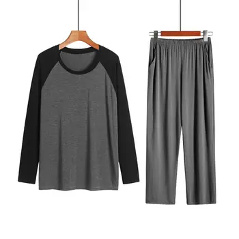 

2019 Men Pajamas Set Comfortable Modal Cotton Autumn Winter Sleepwear Men Loose Plus Size Casual Home Clothes Pyjamas For Men