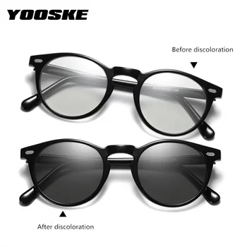

YOOSKE Polarized Photochromic Sunglasses Men Classic Round Chameleon Discoloration Sun Glasses Women Anti-glare Goggles UV400