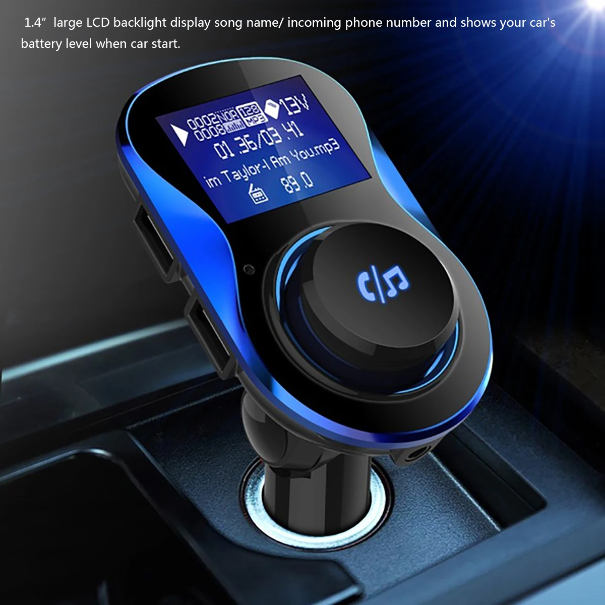 Автомобильный Bluetooth fm-передатчик, беспроводной fm-модулятор, радио комплекты, двойная usb зарядка, поддержка u-диска, MP3-плеер для телефона