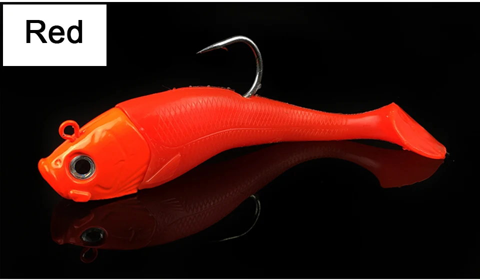 K8356 3D Fish Eyes Fishing Lure Lead Head Big Soft Bait Jig Sinking Crankbait Saltwater Soft Bait Single Hook 20cm 300g (5)