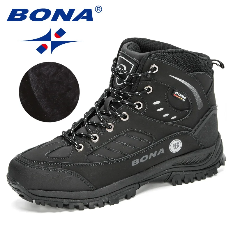 

BONA 2020 New Designers Nubuck Hiking Boots Mountain Climbing Shoes Men High Quality Sports Trekking Plush Warm Footwear Man