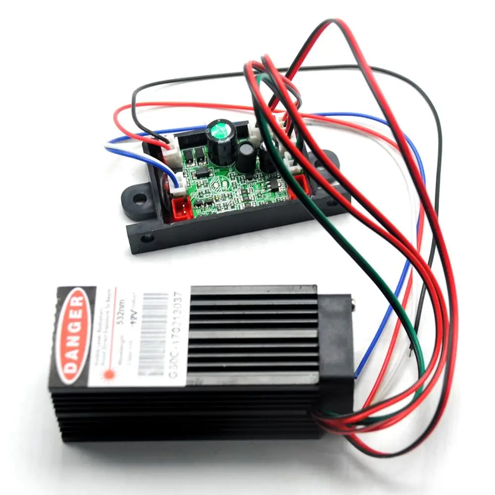 Modulo Laser Verde 532nm 100mw 33x33x55mm - Punto