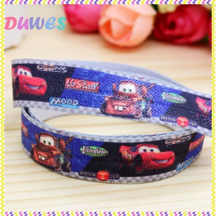DUWES 5/8inch Free shipping Fold Over Elastic FOE cars printed headband headwear hair band diy decoration wholesale OEM CE | Дом и сад
