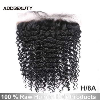 

【Addbeauty】Deep Wave 10"-20" H Brazilian Remy Hair 13x4 Lace Frontal Closure Pre Plucked One Cut Human Hair Frontal Closure