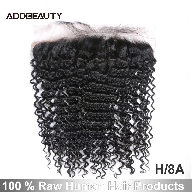 【Addbeauty】глубокая волна 10 " 20" H бразильские волосы remy 13x4 Кружева Фронтальная