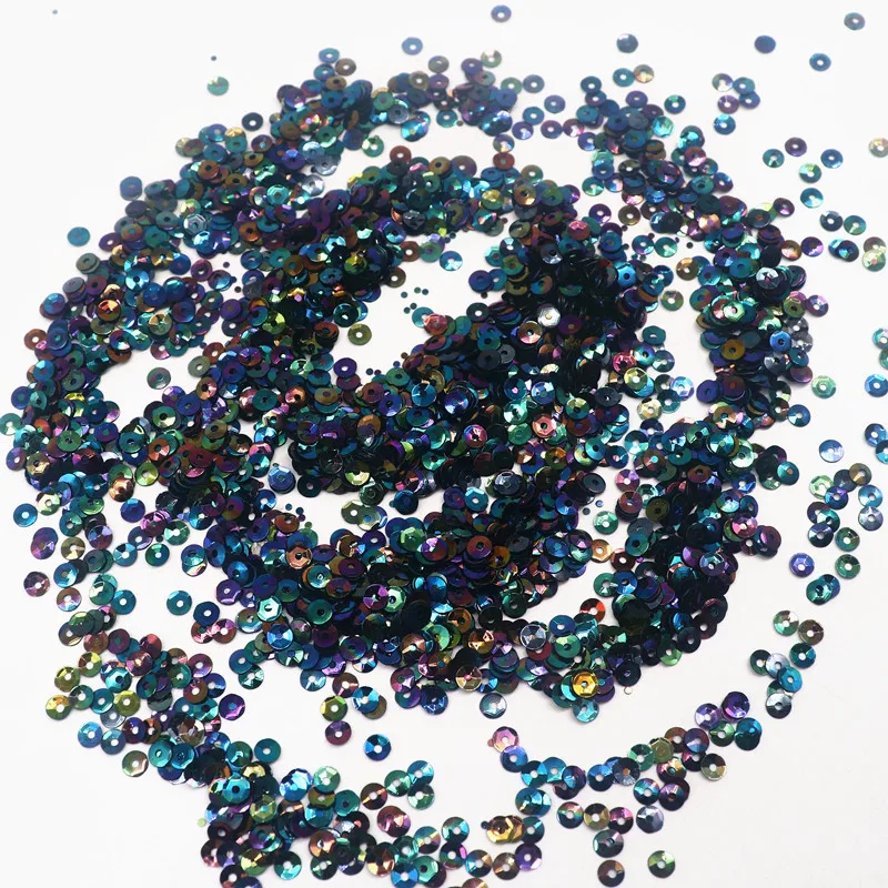 10g 3/4/5/6mm PVC Flat Cup Round Sequins AB Black Loose Glitter Sequins for Wedding Garment Dress Sequined Trim DIY Accessory sequins for crafts sequin embroidery accessories sequin sewing accessories sequins accessories