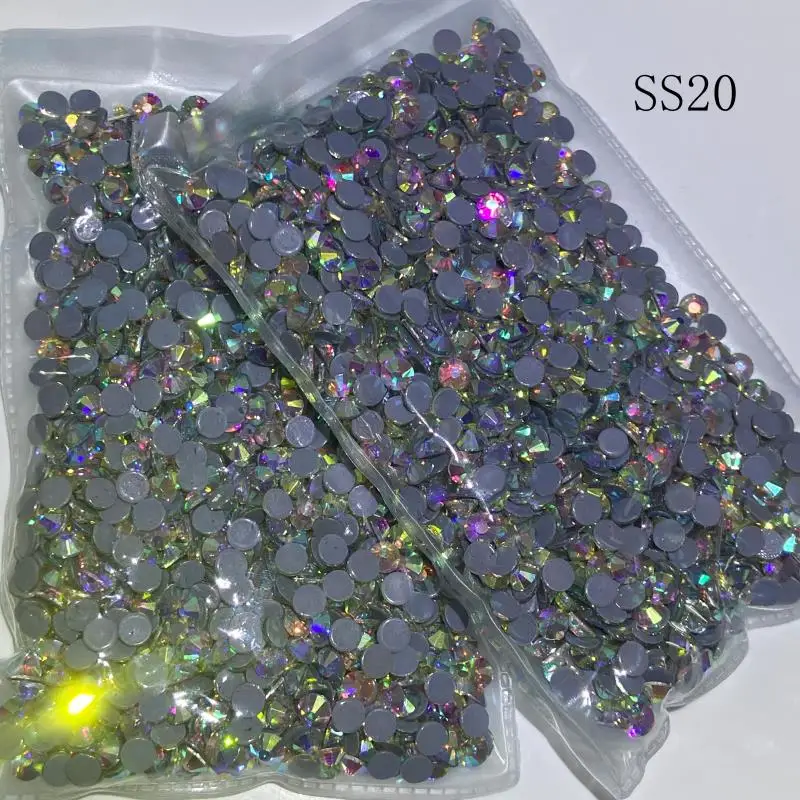 SS20 Color AB Hotfix Iron on/Glue on Flat Back Crystal Rhinestone Diamante Beads 