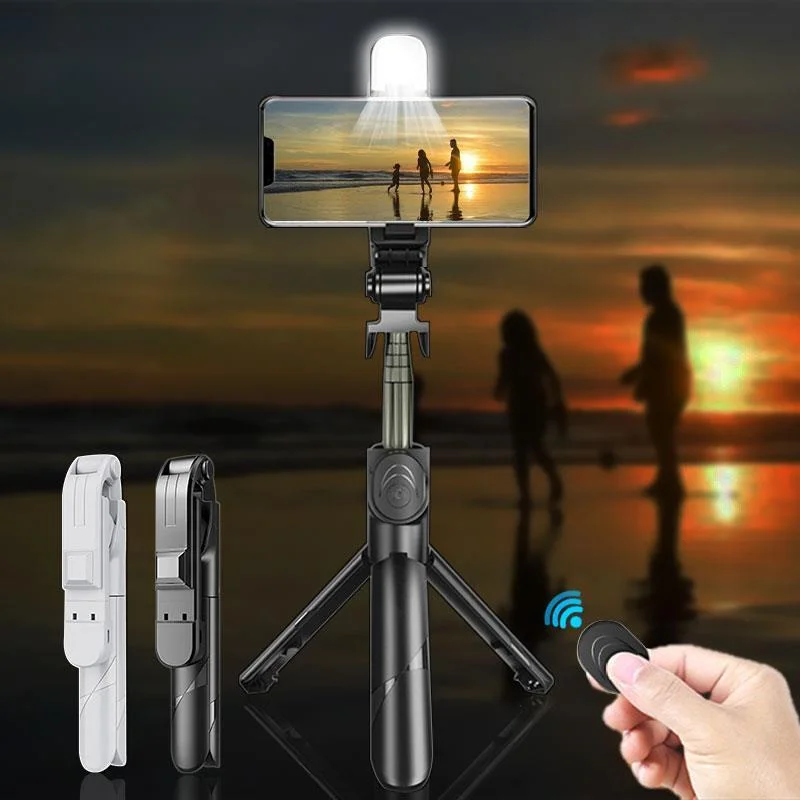 

Wireless Selfie Stick Bluetooth Compatible Foldable Mini Tripod For Phone With Fill Light Shutter Remote Control For IOS Android