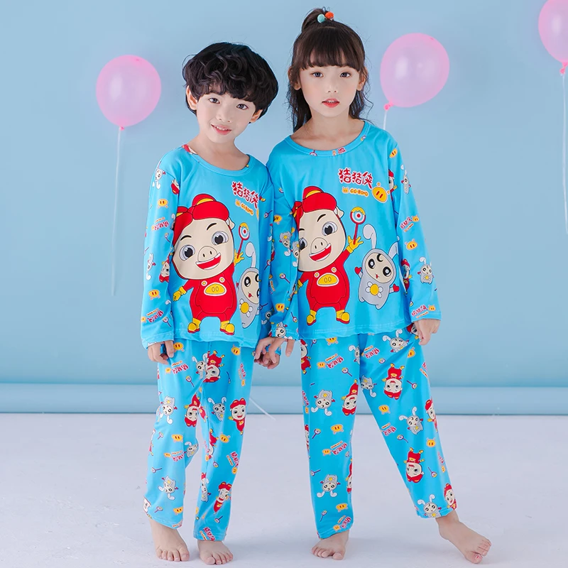 Детские пижамы; сезон осень-зима; одежда для сна для девочек с длинными рукавами и рисунком из мультфильма «Catamite»; милые детские пижамы; домашняя одежда для мальчиков - Цвет: zhuzhuxia