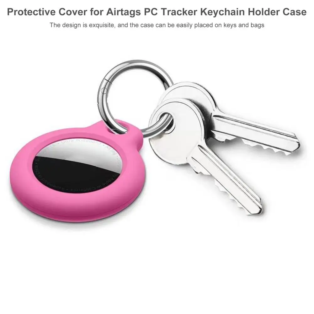 For Airtags PC Mini Protective Cover Tracker Keychain Holder Case GPS Tracker Anti-lost Keychain Bluetooth Key Finder Case
