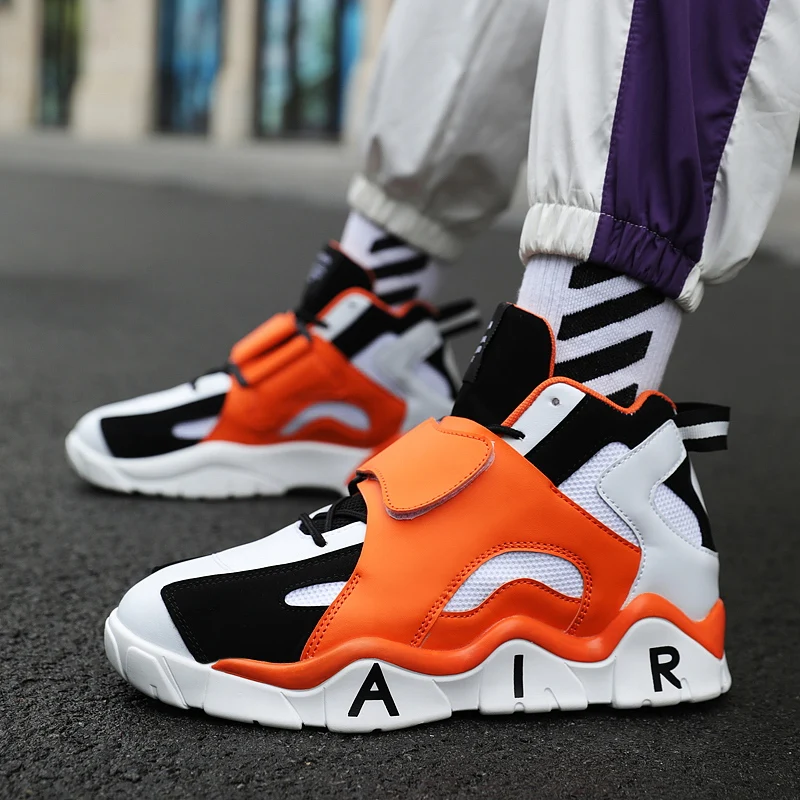 

Men Basketball Shoes High Top Breathable Cushioning Mesh Sneakers Non-slip Wearable Sports Shoes Gym Training Basketball Shoes