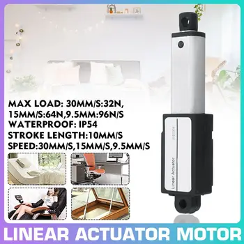 

DC 12V Aluminum Alloy 10mm Stroke Micro Linear Actuators Linear Actuator Electric Mini Linear Motor 30mm/s 15mm/s 9.5mm