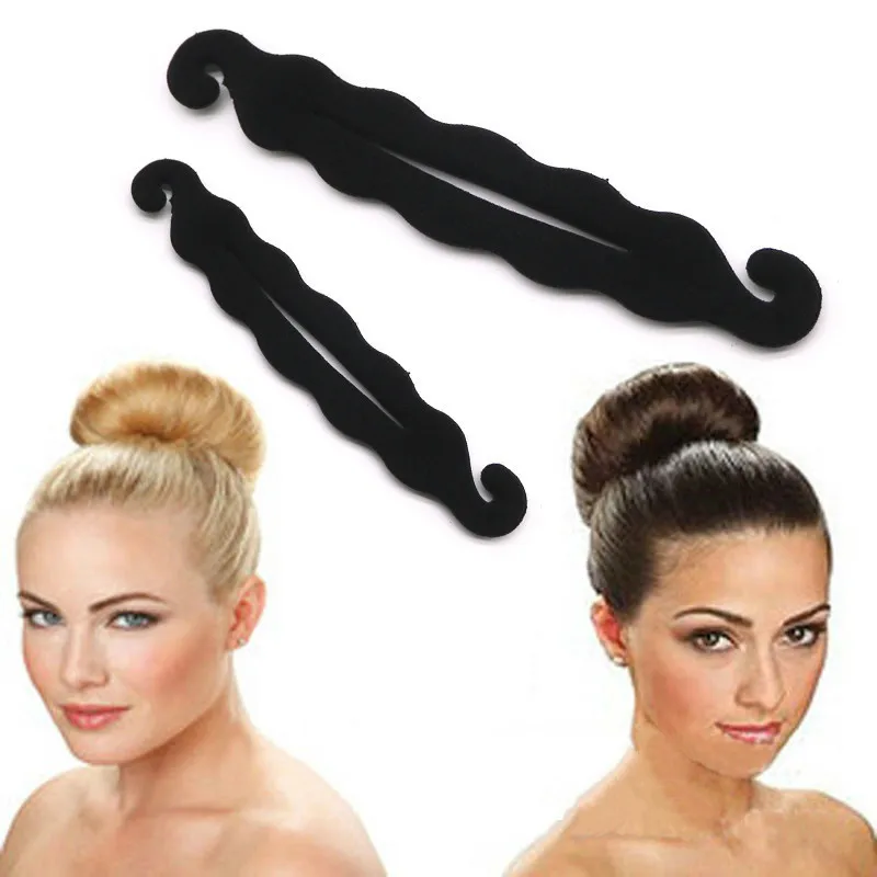 

Black Double Hook Sponge Women Hair Braiding Tools Magic Bun Braiders Hairdisk Hair Donut Quick Updo Headwear Styling Tools