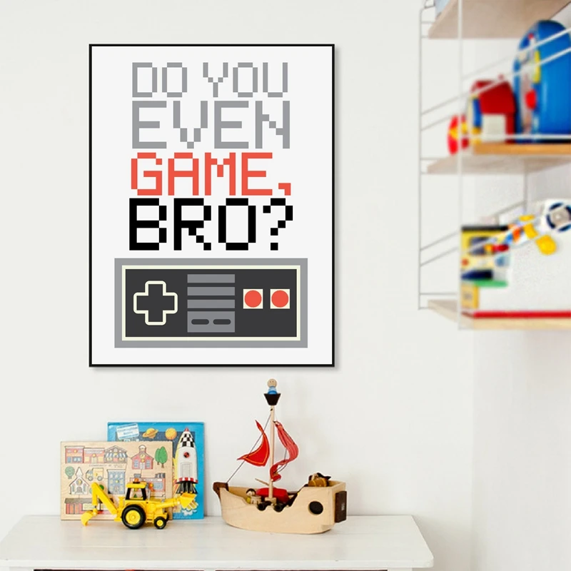 Игры контроллер холст живопись настенные картины вы даже игры Бро Gamer видеоигры холст художественные принты и постер для мальчиков декор комнаты