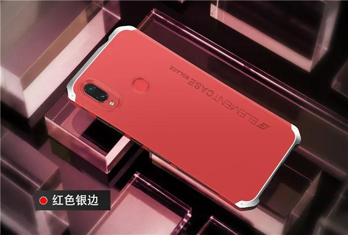 Redmi Note 7 противоударный металлический чехол для Xiaomi Redmi Note 7 Pro сверхпрочный защитный чехол для телефона для Xiaomi Redmi Note 7 - Цвет: Red Slver