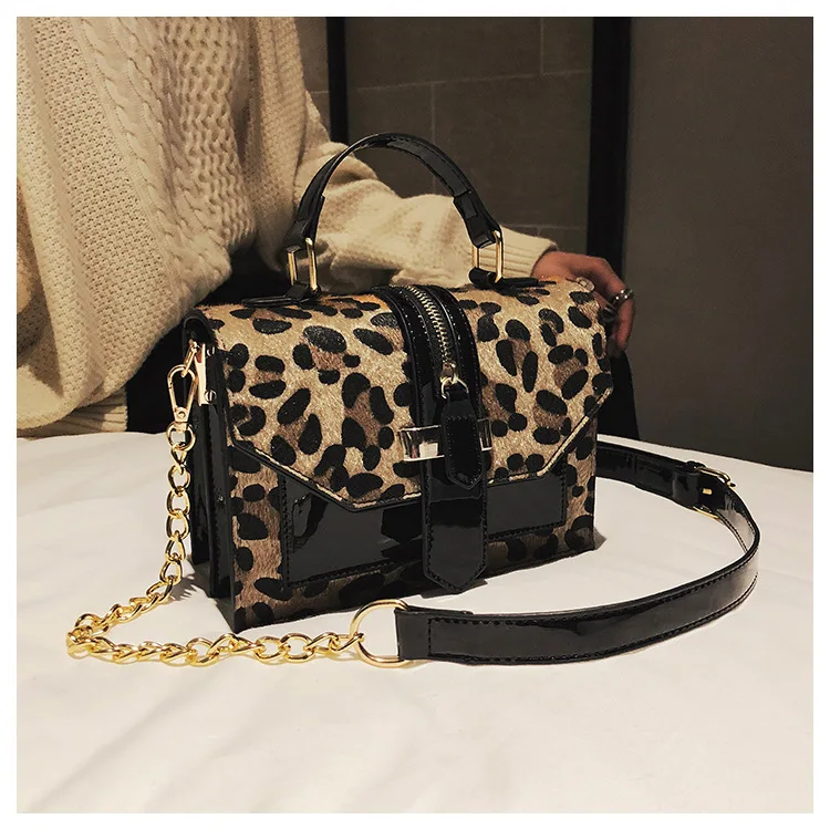 Leopard Print Small Flap Bags Women Bag Over Shoulder Luxury Handbags Women Bags Designer Lady Leather Plush Messenger Bag