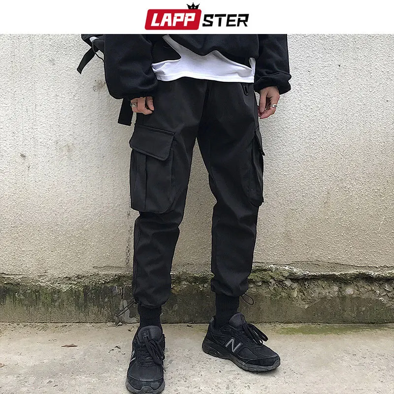 

Men Japan Streetwear Joggers Pants 2019 Overalls Mens Hip Hop Cargo Pants Male Fashions Sweat Pants Black Track Pants