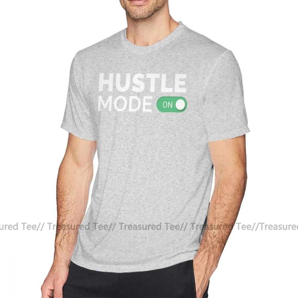 Футболка Hustle MODE ON-startupenter футболка с мотивационной надписью, 100 хлопок, футболка - Цвет: Gray