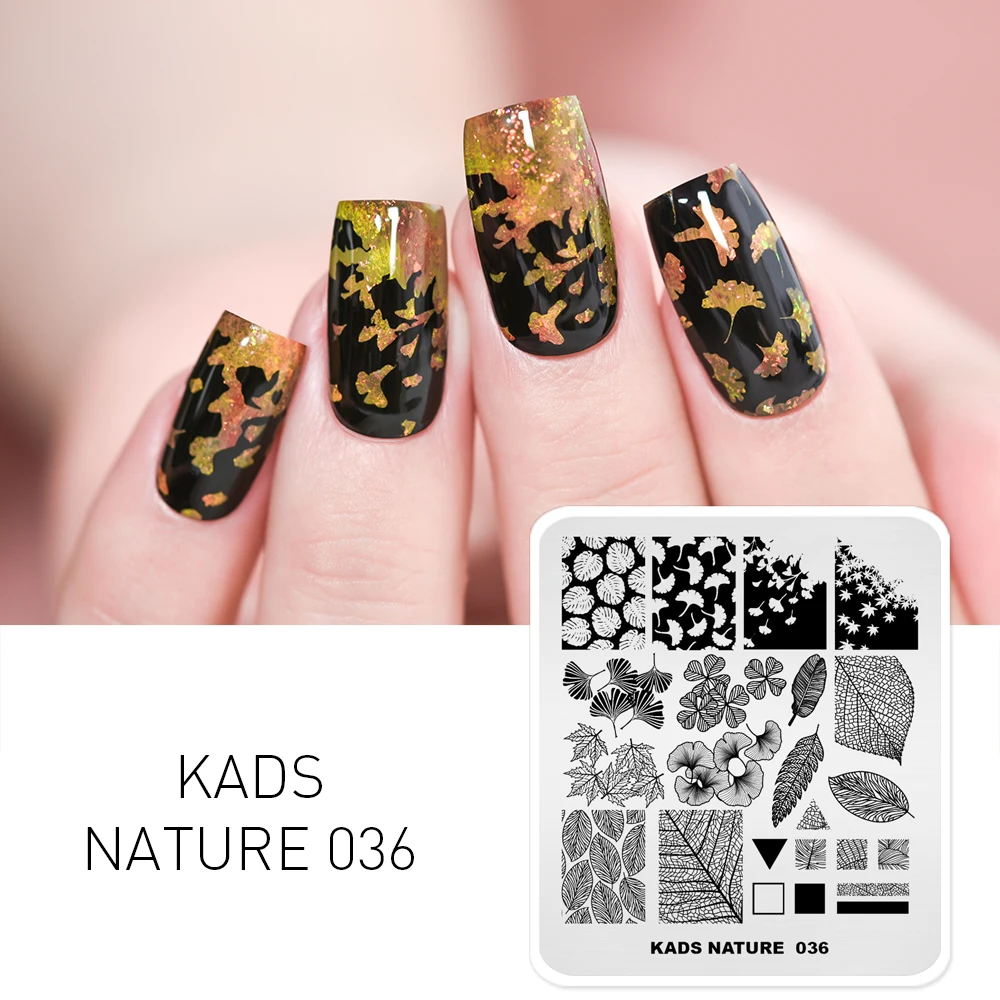 KADS Nail Art Stamping Plate Template Flower Leaf Animals Image Stencils Stamp Geometric for Nails Polish Mold Manicure Tools 6