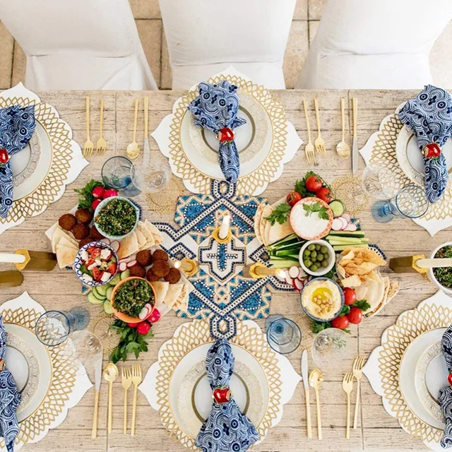 Servilleteros Dorados, Juego De 12 Piezas Para Mesa Comedor. | Cuotas