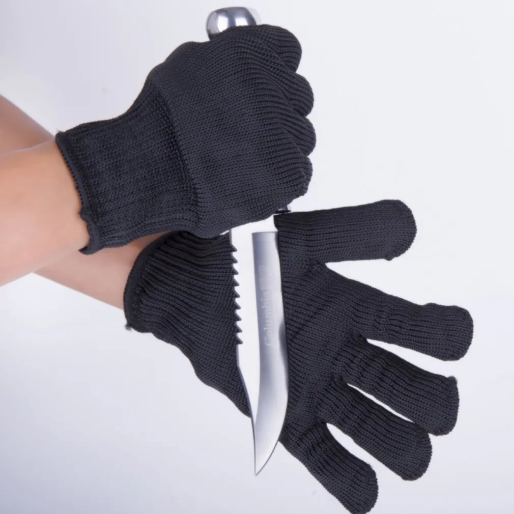 1 Pair Professional Cut Resistant Gloves Stainless Steel Wire Gloves Level 5 Protection Multifunction Safety Work Gloves