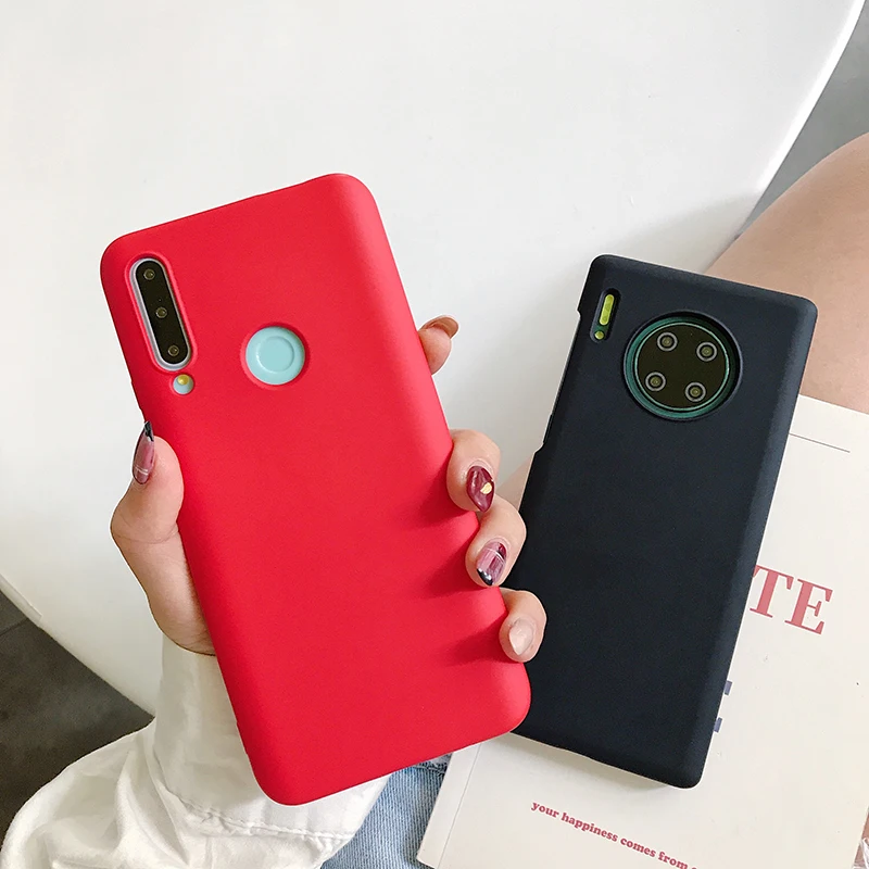 Мягкий силиконовый чехол для телефона ярких цветов для huawei Y9 Y5 Y6 Prime Y7 Pro P30 Lite P20 mate 30 mate 20 Lite mate 10 Простой Чехол