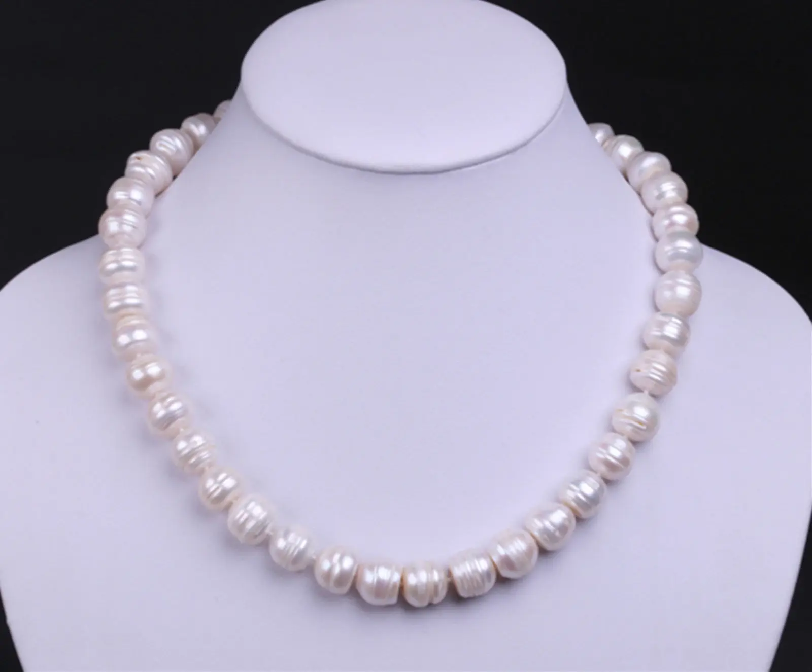 

HABITOO Rare Large 11-12mm Natural White Baroque Cultured Freshwater Pearl Necklace Choker Jewelry Chains Necklace for Woman
