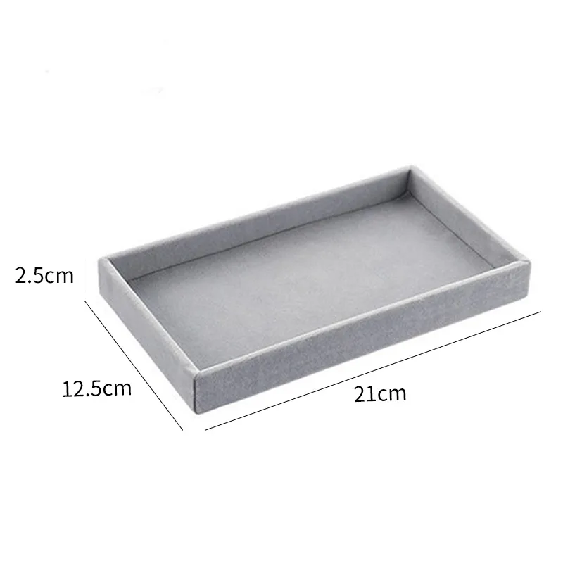 Velvet Jewelry Sorage Tray Divider Drawer Stackable Jewelry Display Case For Counter Home Ring Bracelet Earring Organizer Box