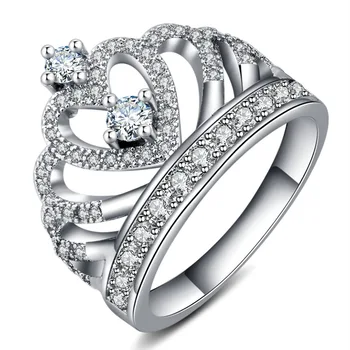 

Fashion Crystal Crown Ring Elegant Temperament Ladies Ring Delicate Romantic Wedding Ring