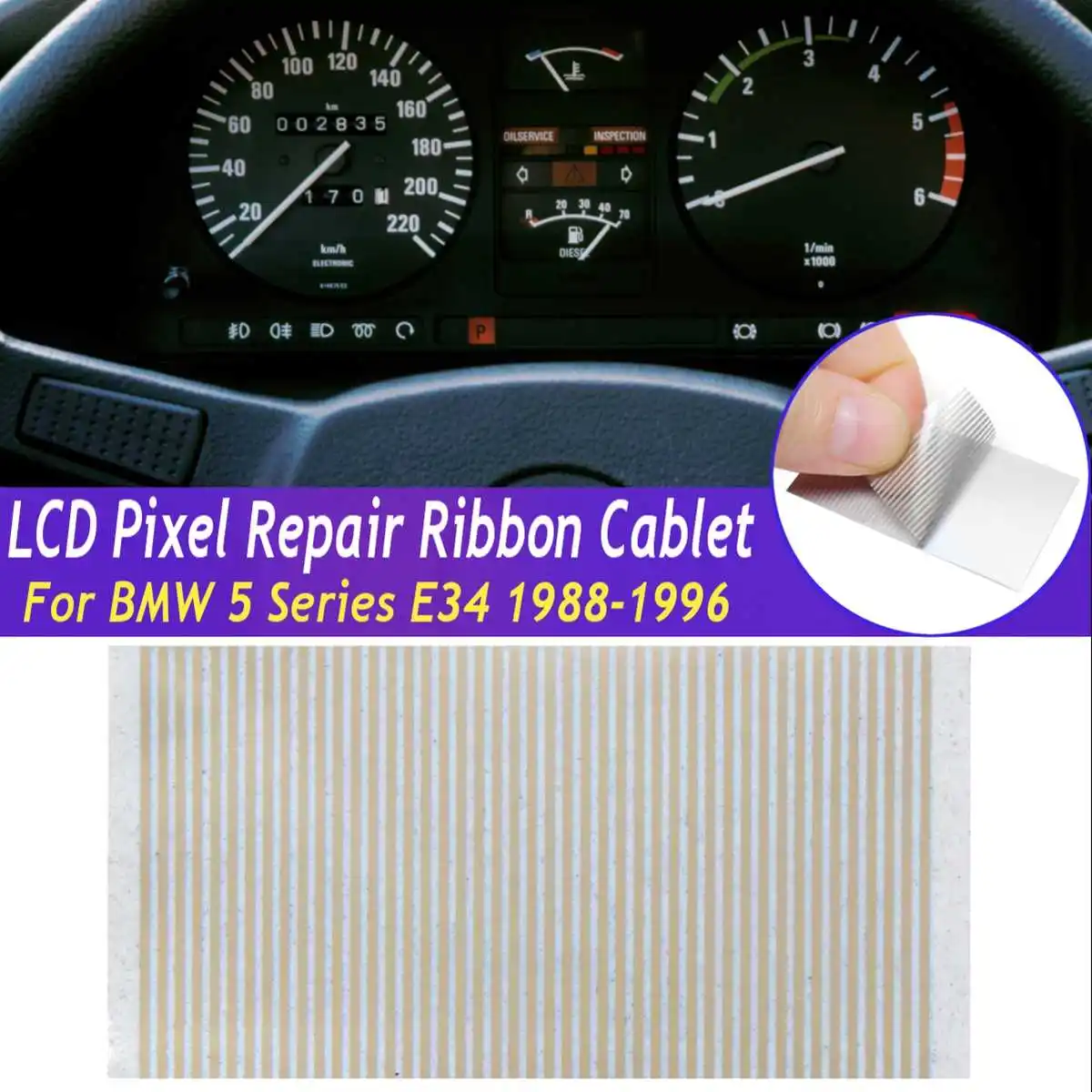 

5pcs/lot 5x2.5 cm Ribbon Cable For BMW E34 pixel 5 Series Dashboard Speedometer Cluster Repair LCD Pixel Tool Flat Cable