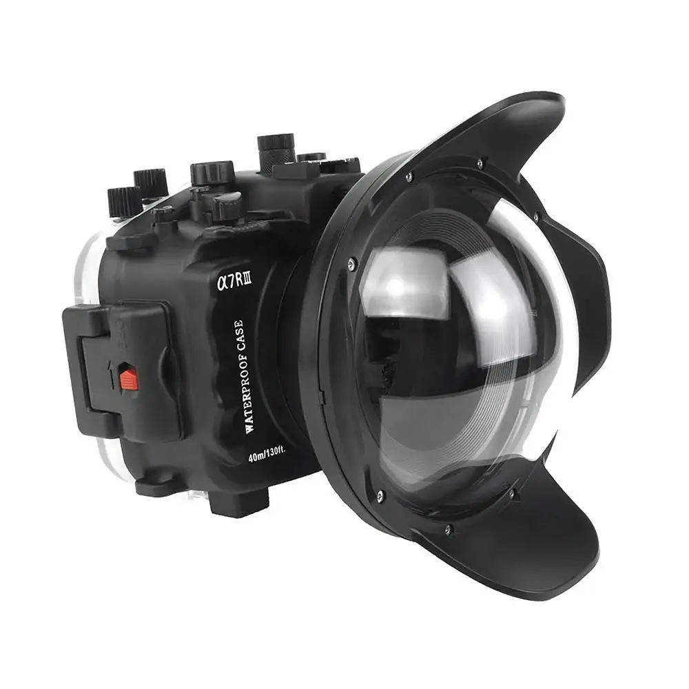 Seafrog 방수 카메라 하우징,  A7RIII 16-35mm f2.8 f4.0 렌즈용, 8 인치 돔 포트 포함, 40 미터