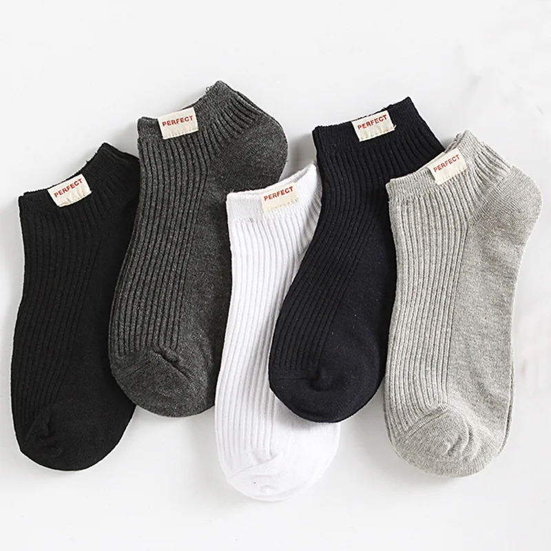 5 Paris/Lot Men Cotton Short Socks New Spring Breathable Elastic Socks for Male Solid Color Stretchy Casual Short Sock