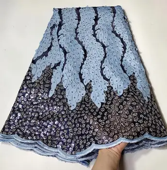 

French Nigerian sequins African net tulle mesh voile lace fabric high quality for party wedding dress 5yards/lot FFYIN1126