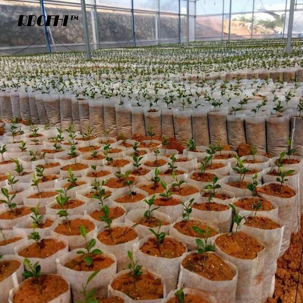 RBCFHI 100/200 шт. Детские уличные цветочные горшки Bioderadable ткань для выращивания