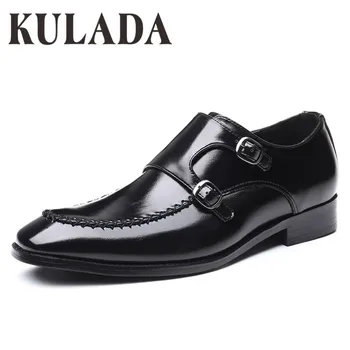 

KULADA Newest Shoes Men Business Classic Patent Leather Shoes Men Oxford Luxury Fashion Formal Shoes Man Dress Shoes