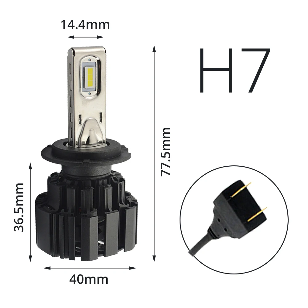 Hviero 2X H4 H7 9012 5202 H16 H8 100W 13600Lm IP67 Auto Led Front Bulb Automobile Headlamp Fog Light 6000K Car Lighting HID Xenon Light