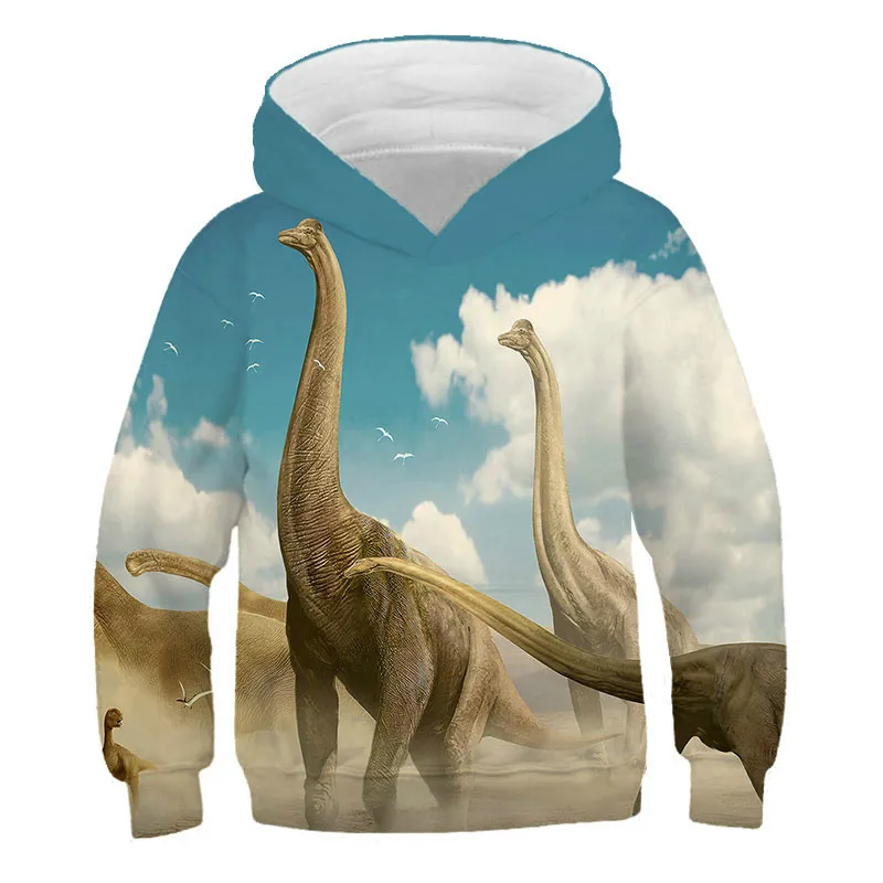 Sudaderas personalizadas para niños y niñas, suéter informal con estampado de dinosaurio 3D, sudadera con capucha personalizada a la moda