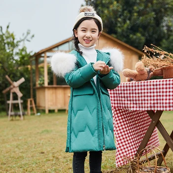

For 3-12 Yrs Old Fashion Warm Thickening Parkas Winter Fur Collar Girl Coat 5 Colors Outerwear Windproof Baby Girls Jackets
